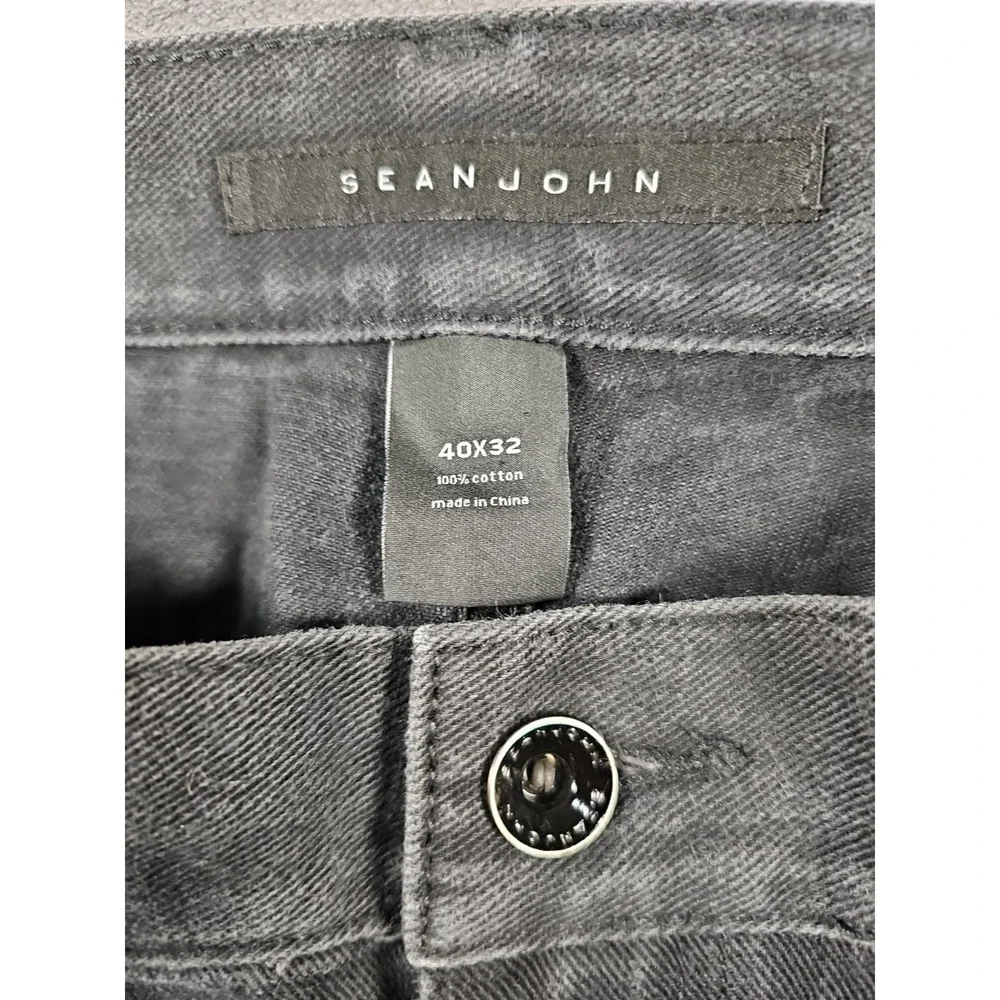 Vintage Sean John Hamilton Jeans Mens 40x32 Black Relaxed Straight Cotton J870‎